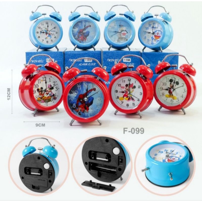 MURAH JAM WEKER ALARM KARAKTER FROZEN/KARAKTER DORAEMON/SPIDERMAN