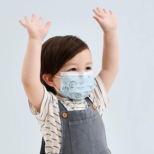 SALE !!! Masker Anak 3 ply Non Woven &amp; Meltblown isi 50pcs - Earloop Kids Mask 3ply motif random