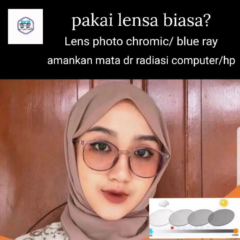 Kacamata Wanita  Kekinian Lensa STANDAR OPTIK  photocromic/antiradiasi