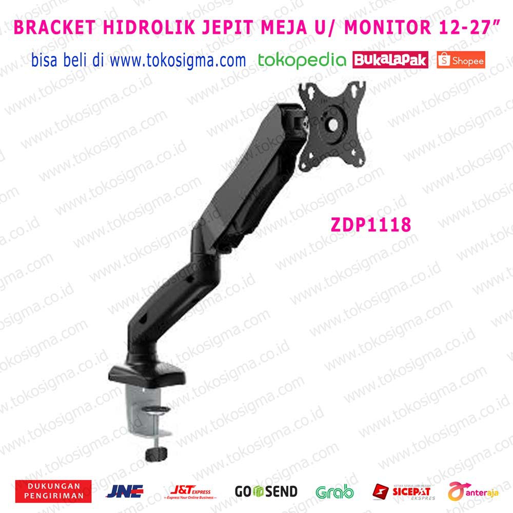 BRACKET JEPIT MEJA MONITOR PC 12-27&quot; DESK MOUNT TEKUK HIDROLIK MIRIP NB-F80