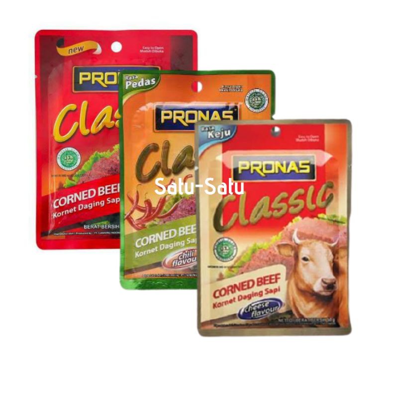 

Pronas Corned Beef Classic - Pronas Keju - Promas Pedas 50gram All Variant