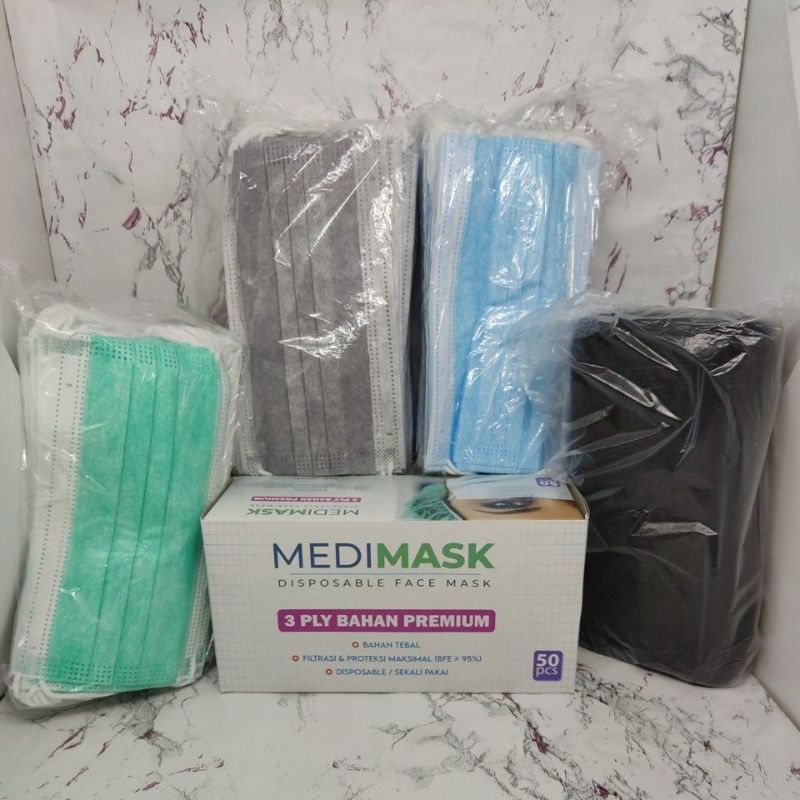 masker medimask 3ply izin kemenkes isi 50lembar