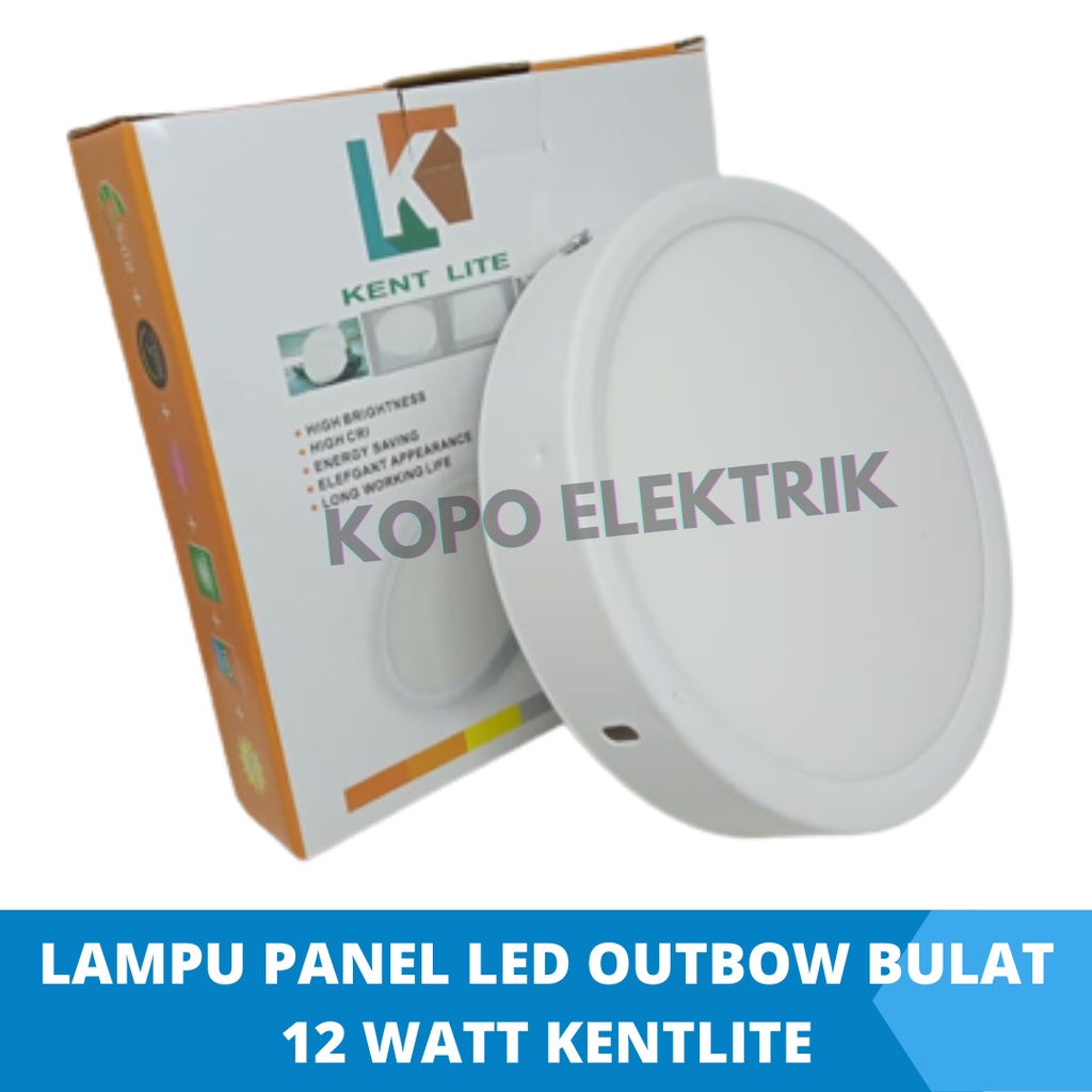 KentLite Lampu Downlight Panel led 12 watt Outbow Bulat 12w