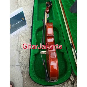 Biola Akustik Merk Makoa Ukuran 4/4 Bonus Hardcase Bow Bridge Rosin Buat Pemula Belajar