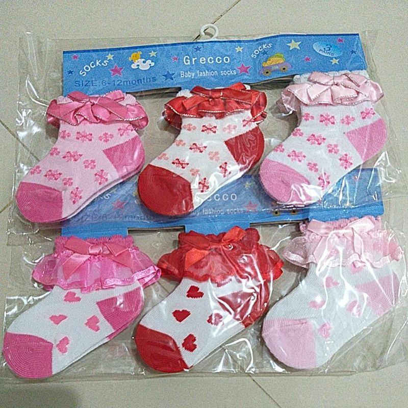 Kaus kaki baby renda 0-6month