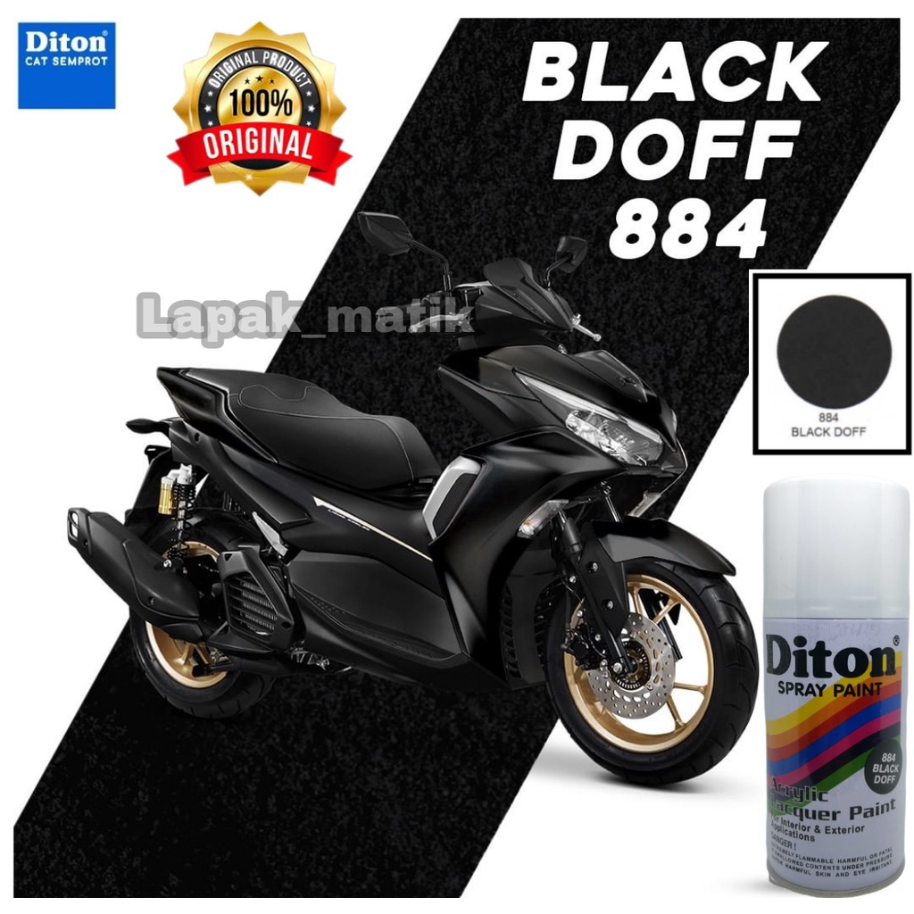 Pilok Pilox DITON HITAM DOFF BLACK DOFF 884 300ml Cat Semprot Pylox