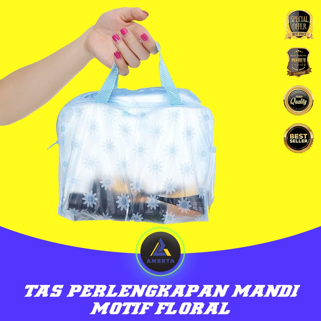 Tas Perlengkapan Mandi dan Kosmetik Motif Floral