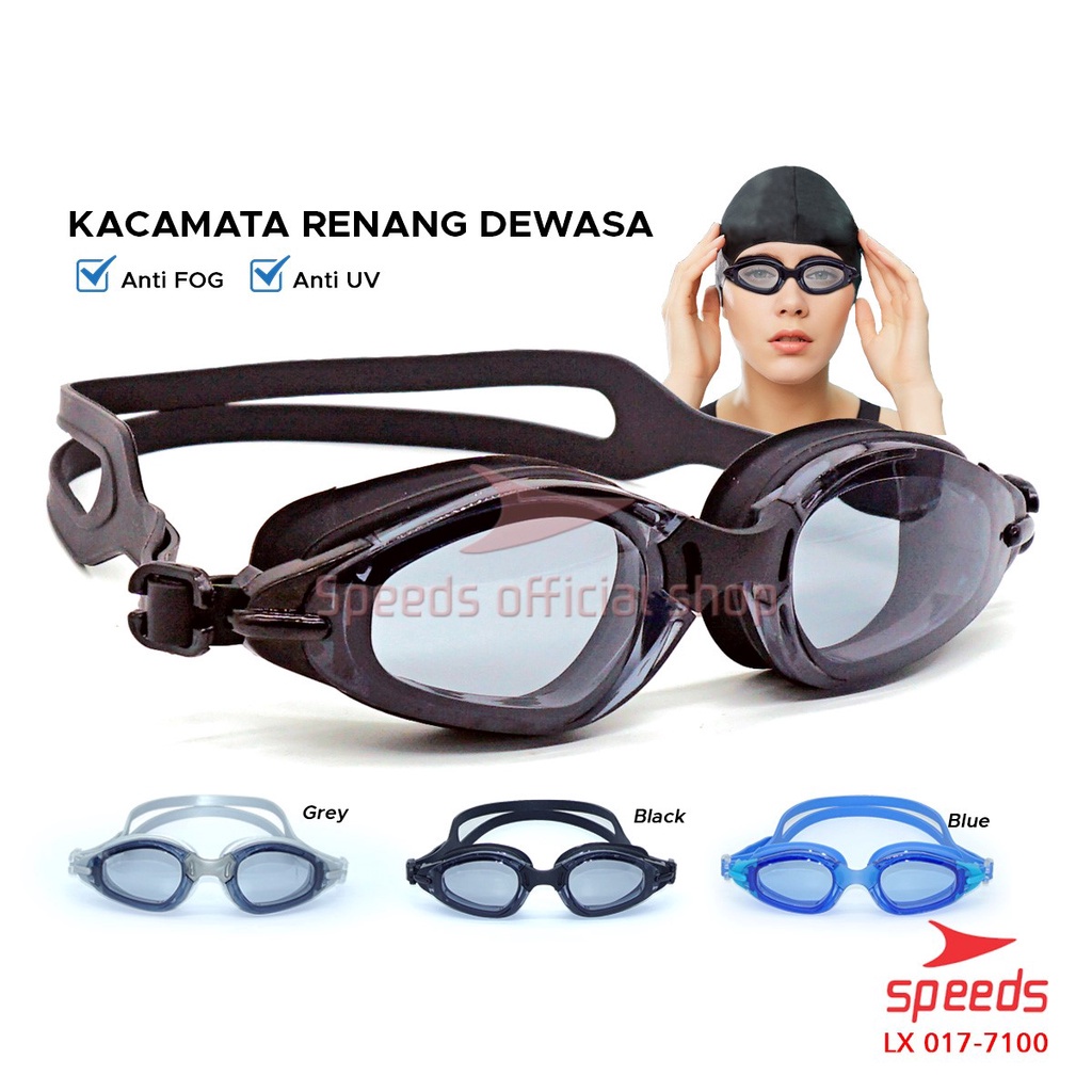 SPEEDS Kacamata Renang Dewesa Swimming Goggles Anti Fog &amp; UV Shield 017-7100