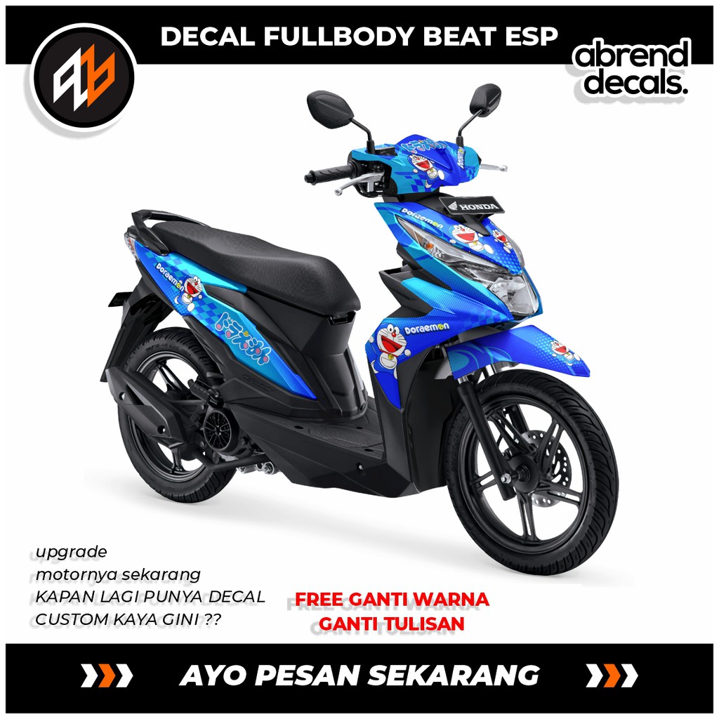 DECAL FULLBODY BEAT ESP DORAEMON / stiker motor beat esp tahun 2017 - 2019 doraemon