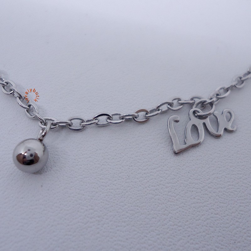 Lovelybutik Gelang Tangan Titanium My Love Gelang Tangan Wanita Titanium BONUS KOTAK PERHIASAN