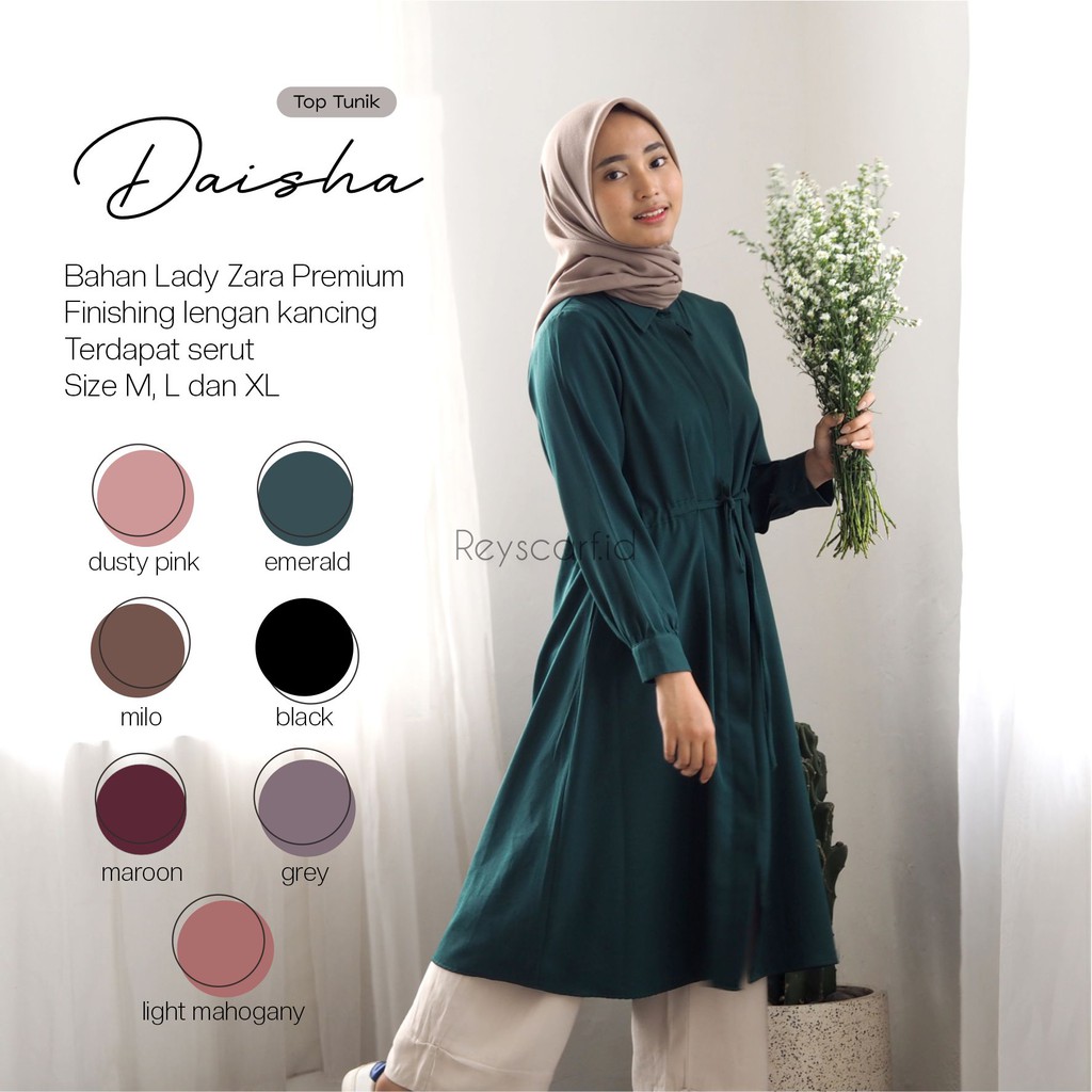 Tunik Daisha By Reyscarf  Tunik Dewasa Luxury Bahan Lady Zara Premium Terbaik Nyaman Dipakai I  Bisa COD