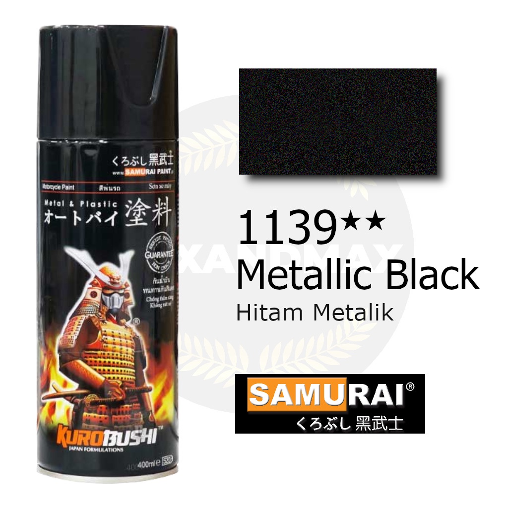 Samurai Paint Metallic Black 1139 Hitam Metalik 400 ml - Cat Semprot