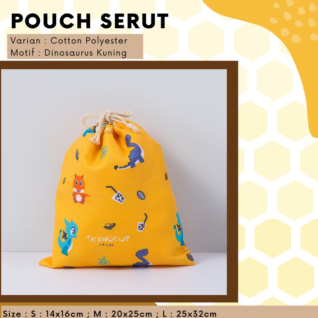 Pouch Serut Motif Cotton New Dinosaurus / Serbaguna / Souvenir