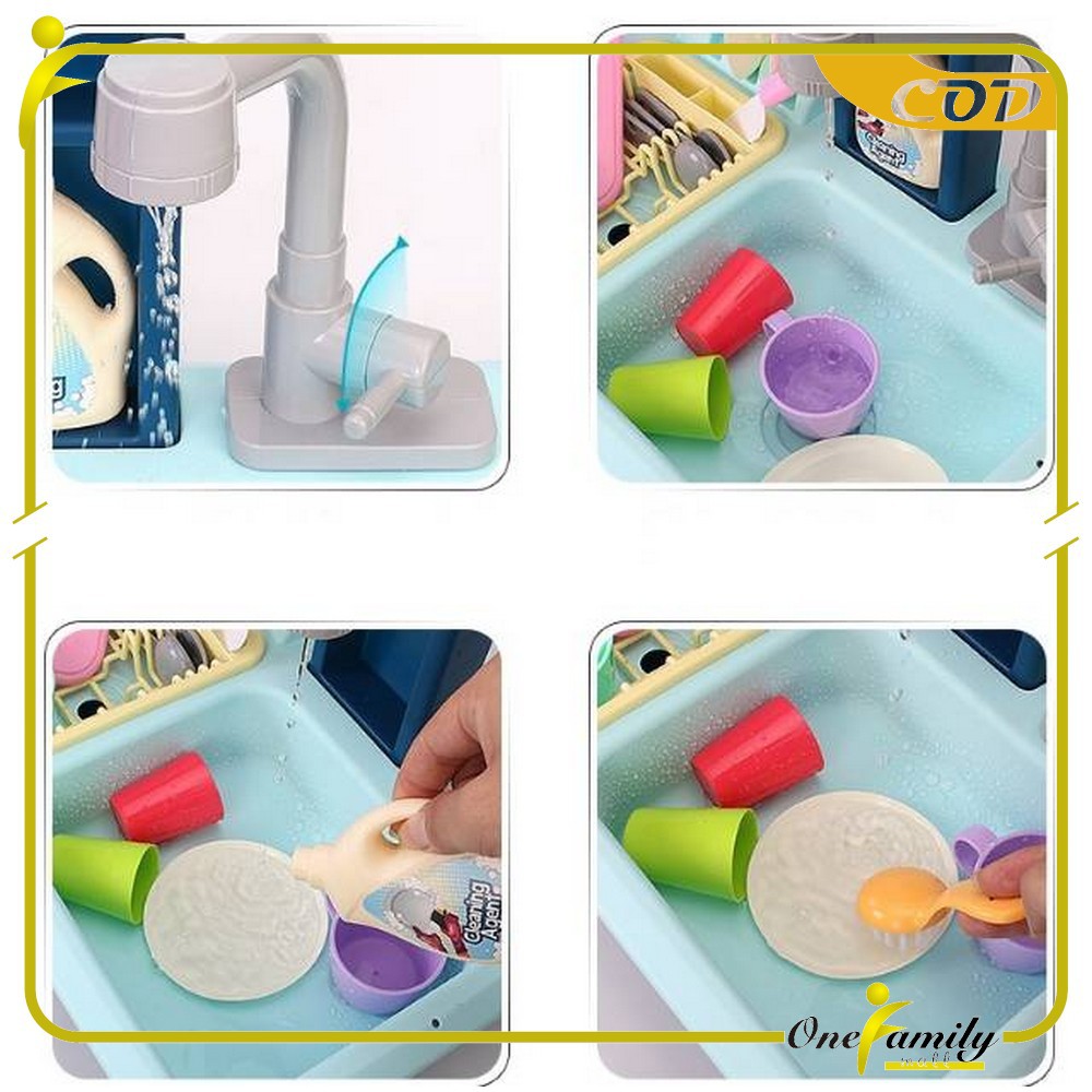 ONE-M31 M109 Mainan Anak Kitchen Sink Tempat Cuci Piring Set Mainan Kran Air Wastafel BISA KELUAR AI-3