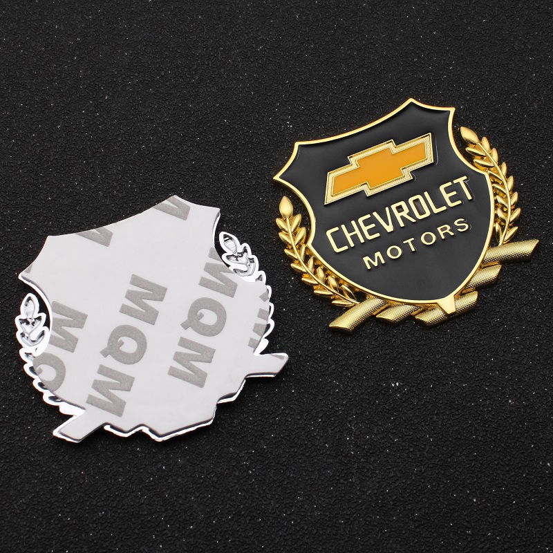 2pcs Stiker Emblem Metal Untuk Kaca Jendela Mobil Chevrolet