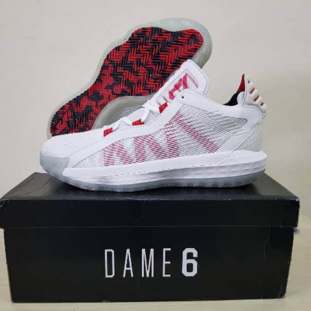 SEPATU ADIDAS DAME 6 WHITE SCARLET