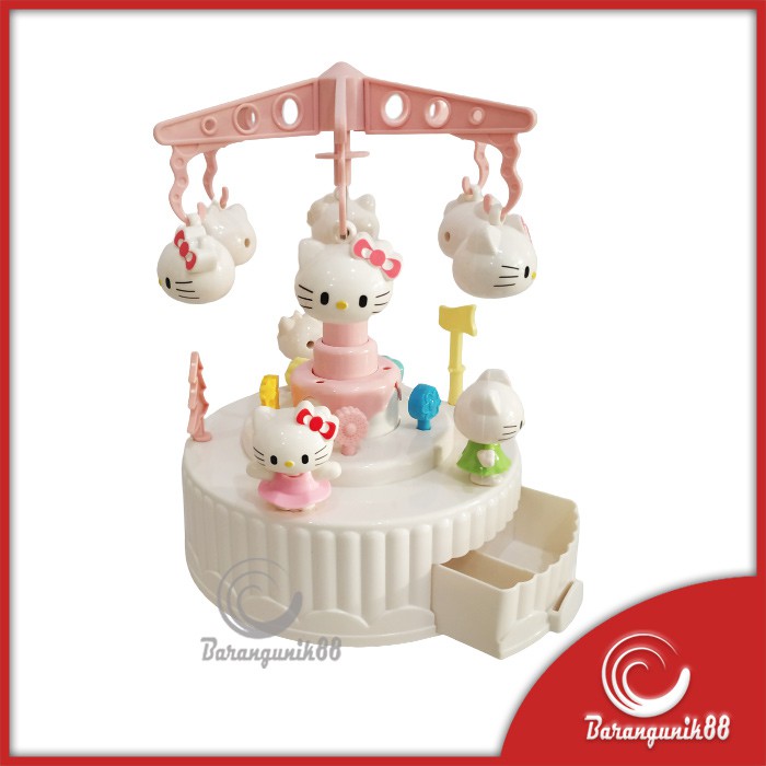 Kotak Musik Model Kue Carousel Komidi Putar HK Pink Cake Music Box 6627
