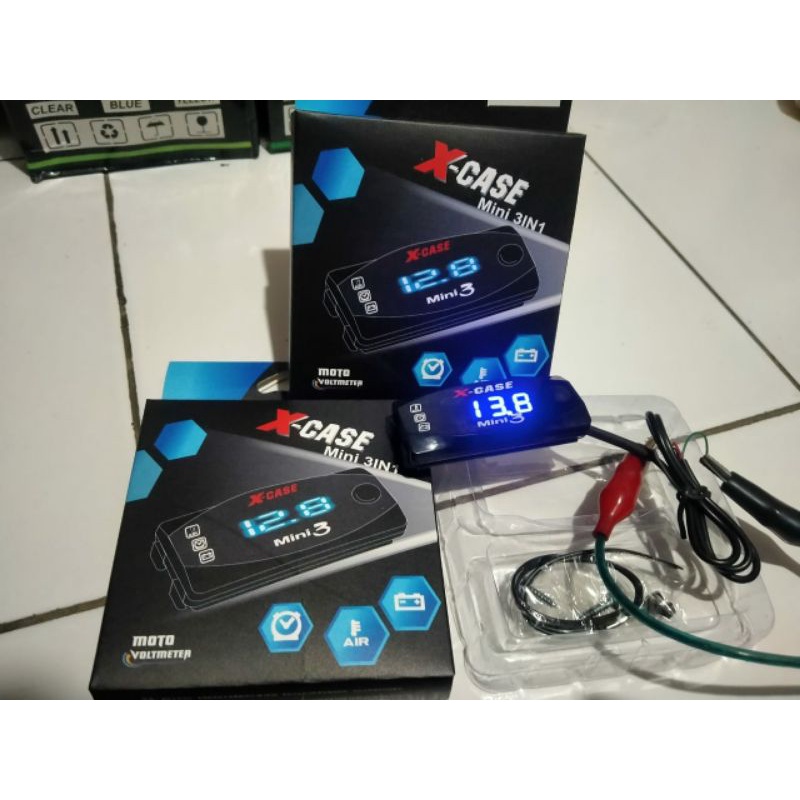 Volt meter 3in1 volt jam+suhu