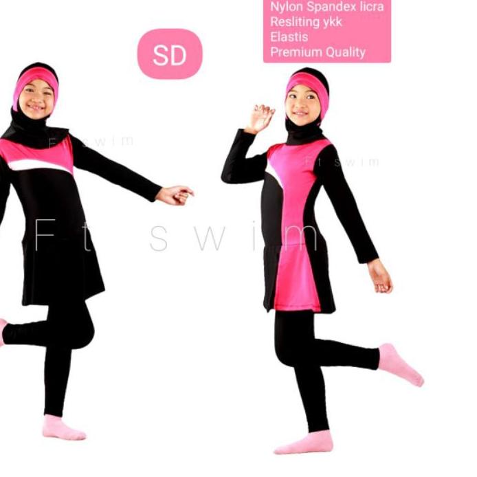 ✈ 8-11 tahun Baju renang anak cewek muslim/pakaian renang anak SD muslimah ❁