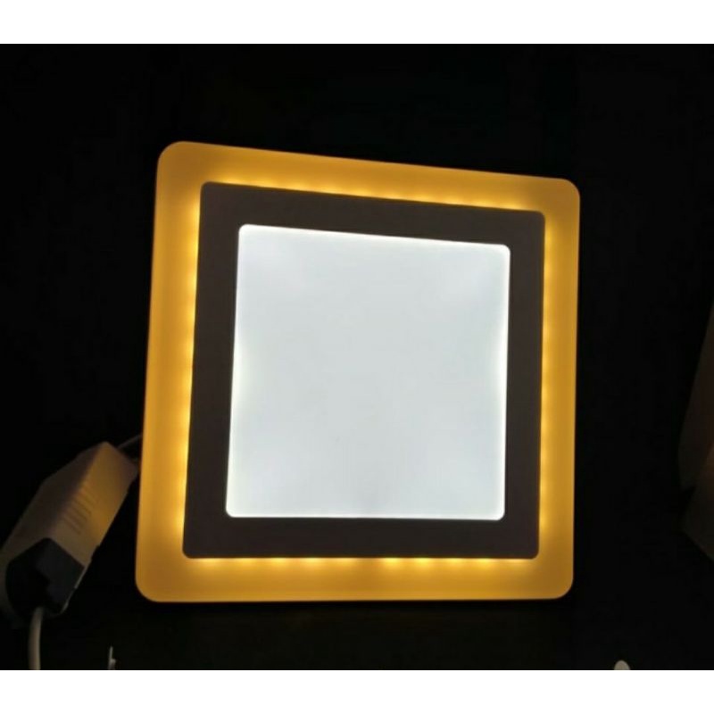 Led panel outbow 2 warna KOTAK 18Watt (18+6W) . Lampu downlight tempel plavon OB 2 warna putih kuning