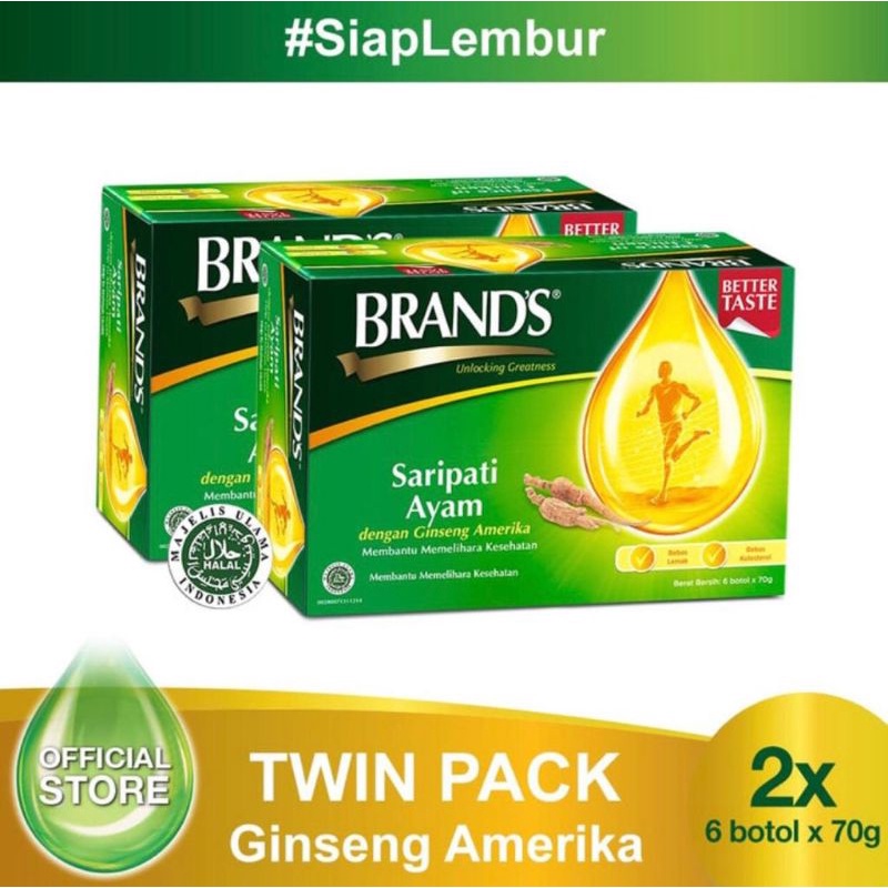 

brand's sari pati ayam dengan ginseng america 70gram isi 12 botol