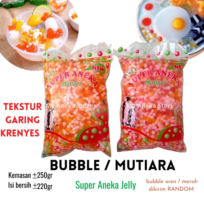 

Jelly Mutiara /Bubble air “super aneka jelly” / jelly pelangi / jelly karakter / bubble