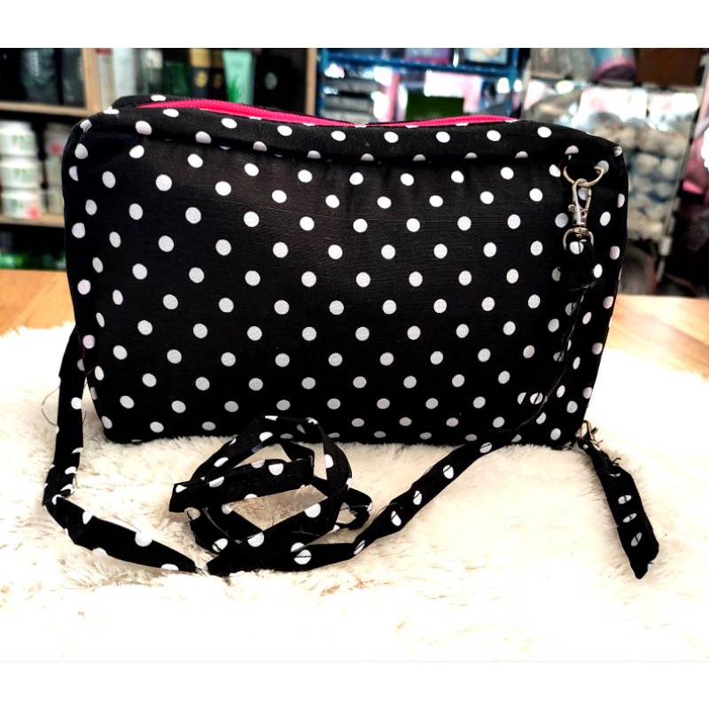 Medan Termurah KD026 (Tali oanjang &amp; Pendek) Ladies Bag Organizer/Tas selempang Polka jangkar/Tas HPO