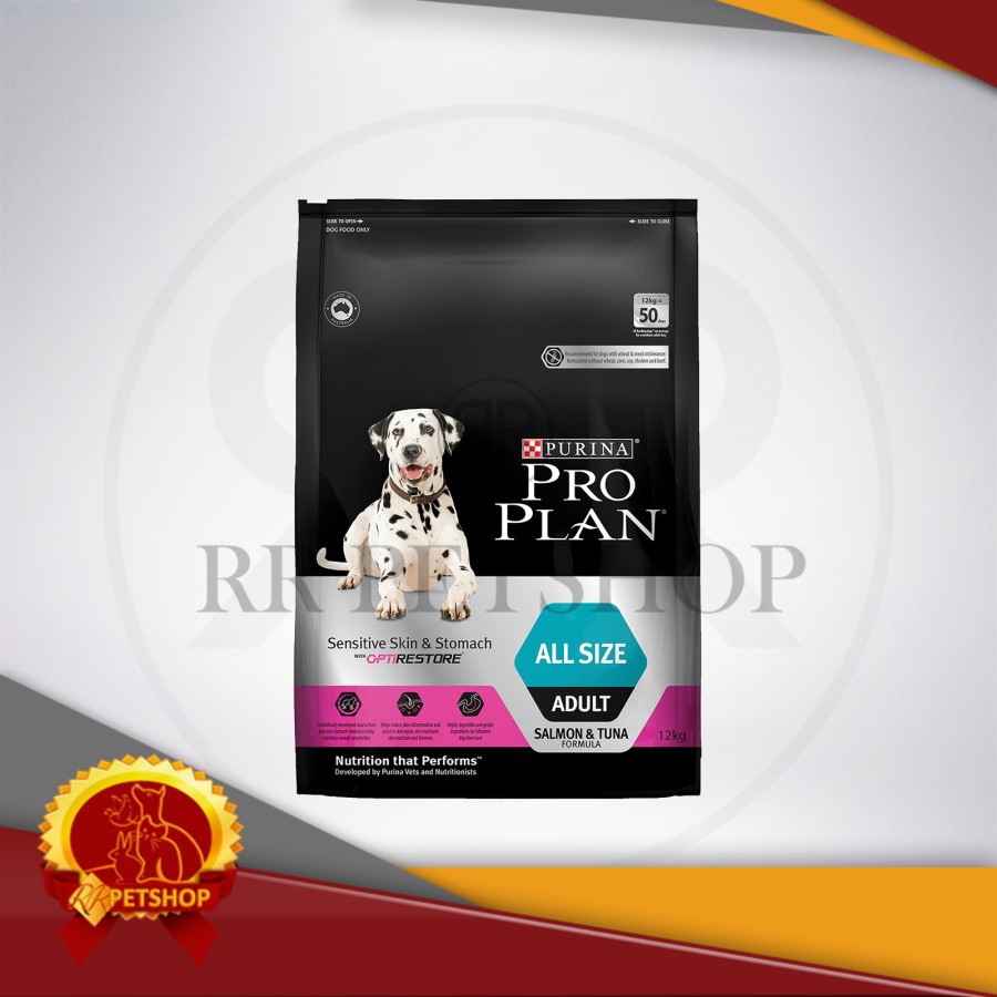 Makanan Anjing Pro Plan Sensitive Skin And Stomach 12 kg All Size