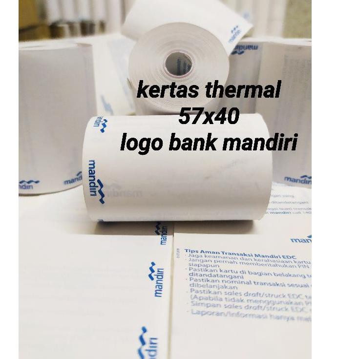 

Best Product QRYDO Kertas Struk Thermal Paper Rol 58x40 57x40 logo bank mandiri coreles Termal EDC T