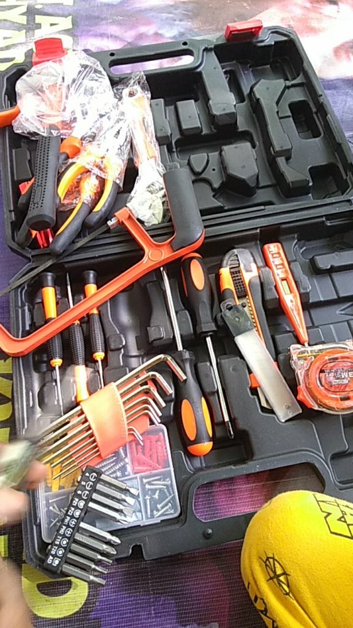 Tool Kit 102pcs Full Set Palu Tang Kunci L Obeng Gergaji Asli Hyuga