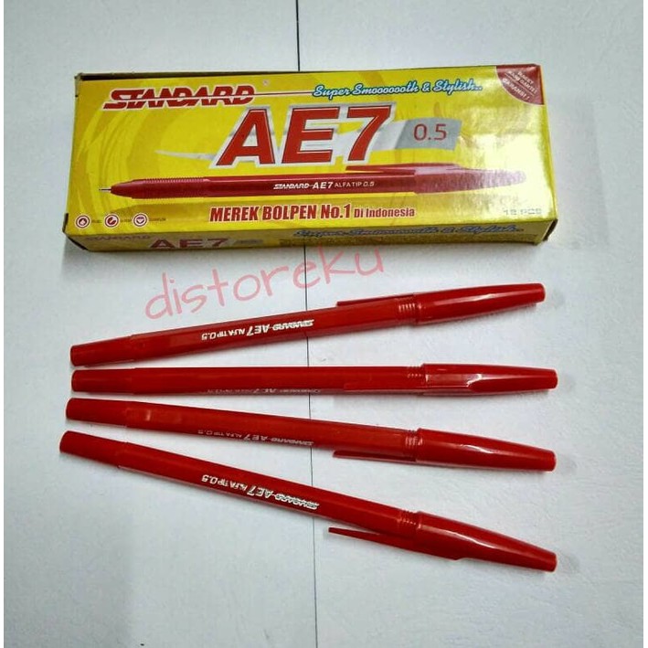 

ballpoint pulpen bolpen pena bolpoin standard AE7 0.05mm red / merah