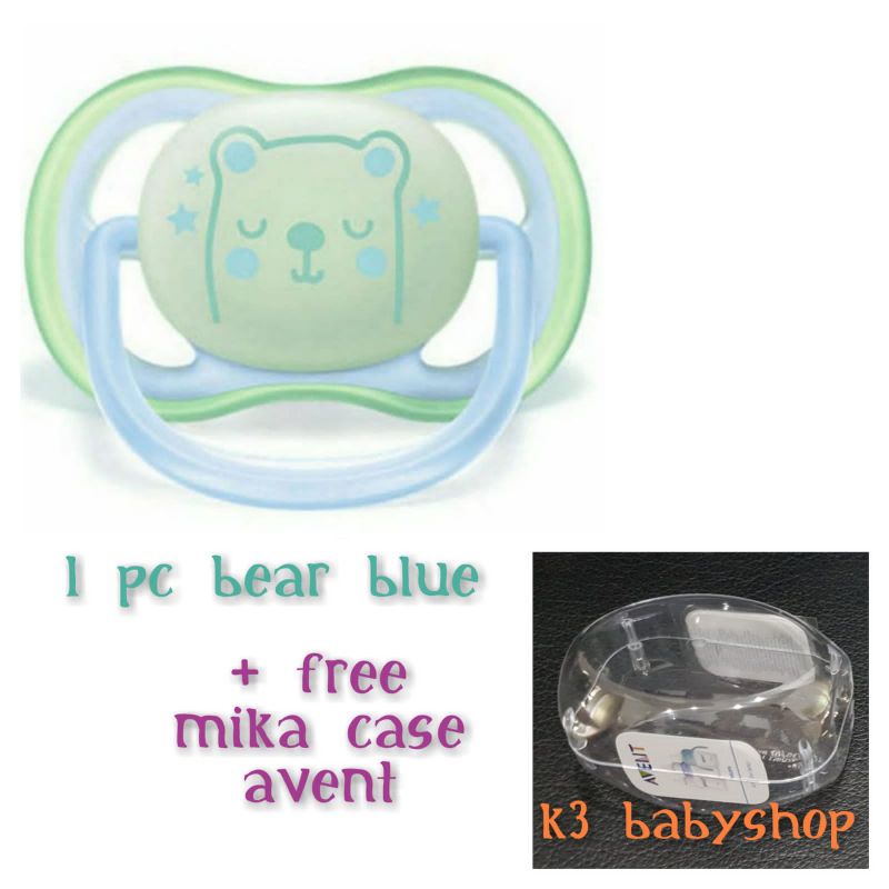 Empeng Avent Pacifier Soother 0-6m Star Glow in The Dark Night Time-8