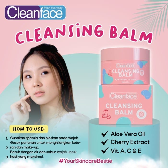 CLEANFACE CLEANSING BALS 25GR PEMBERSIH MAKE UP WAJAH WANITA REMOVER