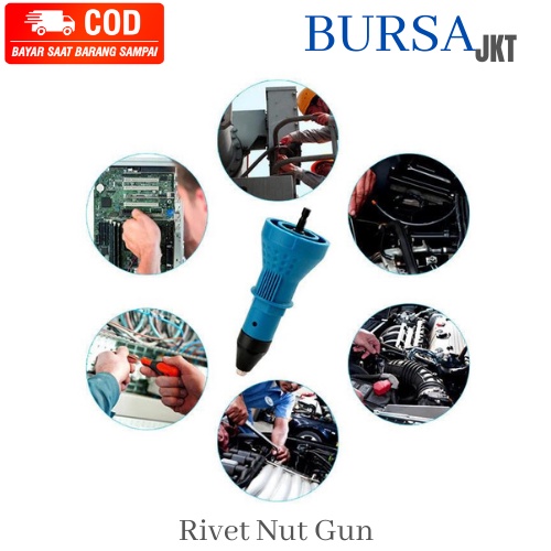 ELECTRIC RIVET RIPET GUN TANG SAMBUNGAN KONVERTER BOR TANG PERKAKAS GUN CORDLESS