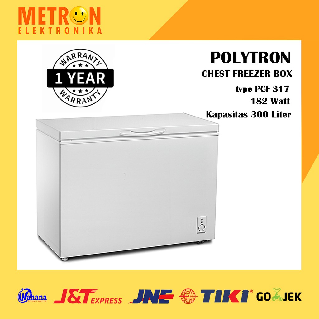 POLYTRON PCF 317 / CHEST FREEZER BOX 300 LT LITER / LEMARI PEMBEKU / PCF317