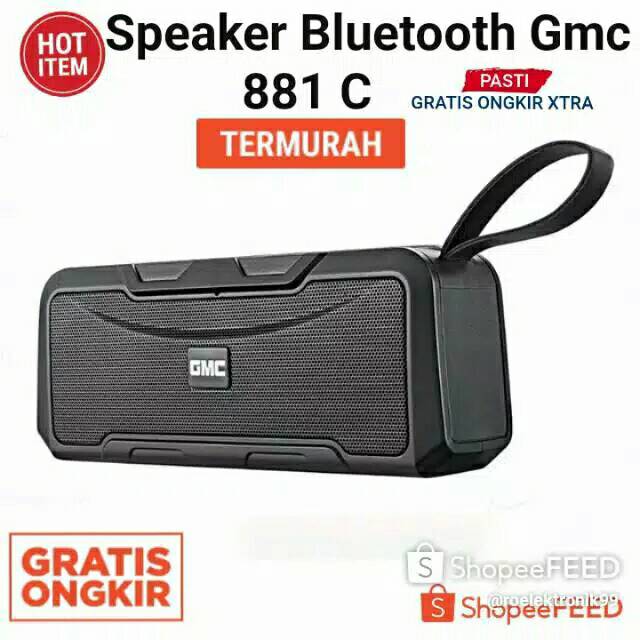 PROMO SPEAKER BLUETOOTH GMC 881C ORIGINAL/PORTABLE SPEAKER MINI  MP3 RADIO FM USB WIRELESS