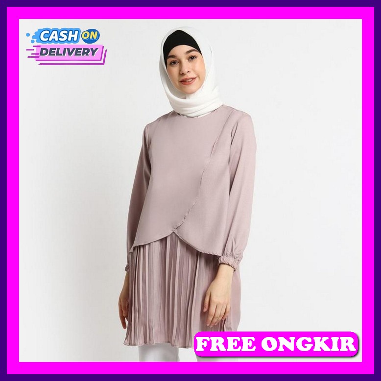 Baju Long Dress Tunik Wanita_Tunik Jumbo Terbaru 2023/Baju Tunik Kemeja_Series Terbaru/Zalfa Tunik M