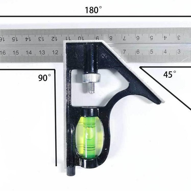 

Terbaru.. Penggaris Siku L Waterpass Kombinasi Square Ruler Sudut Presisi Air Geser Serbaguna Alat U