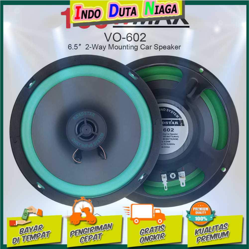 IDN TECH - ROADSTAR Speaker Subwoofer Mobil HiFi 6.5 Inch 160W 1 PCS - VO-602