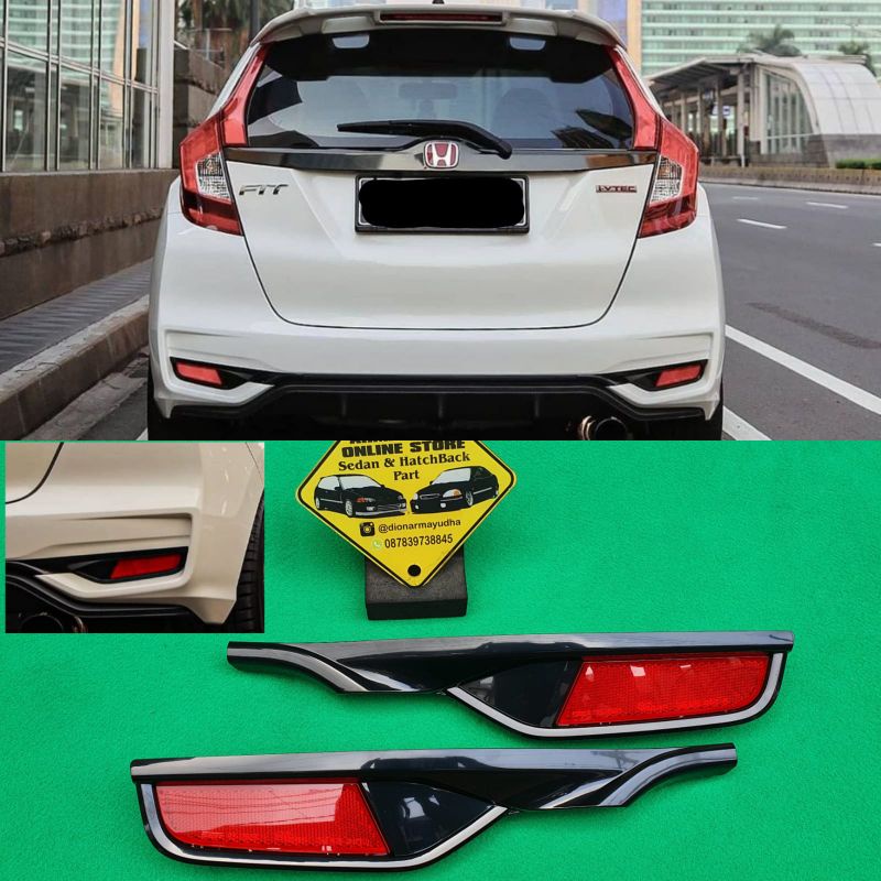 mata kucing reflector bumper belakang JDM Honda Jazz GK5 RS 2018 sd 2020
