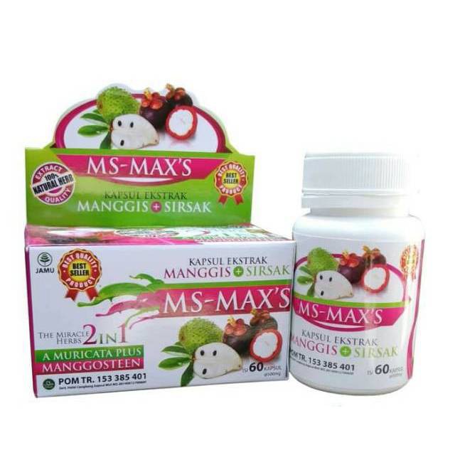 KAPSUL MS-MAX'S Darusyifa | Kapsul Ekstrak Manggis plus Sirsak | Ace Max's sm max ash sihah
