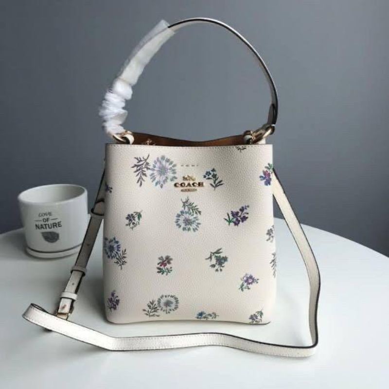 Coach Small Town Bucket Bag with Dandelion flower Print