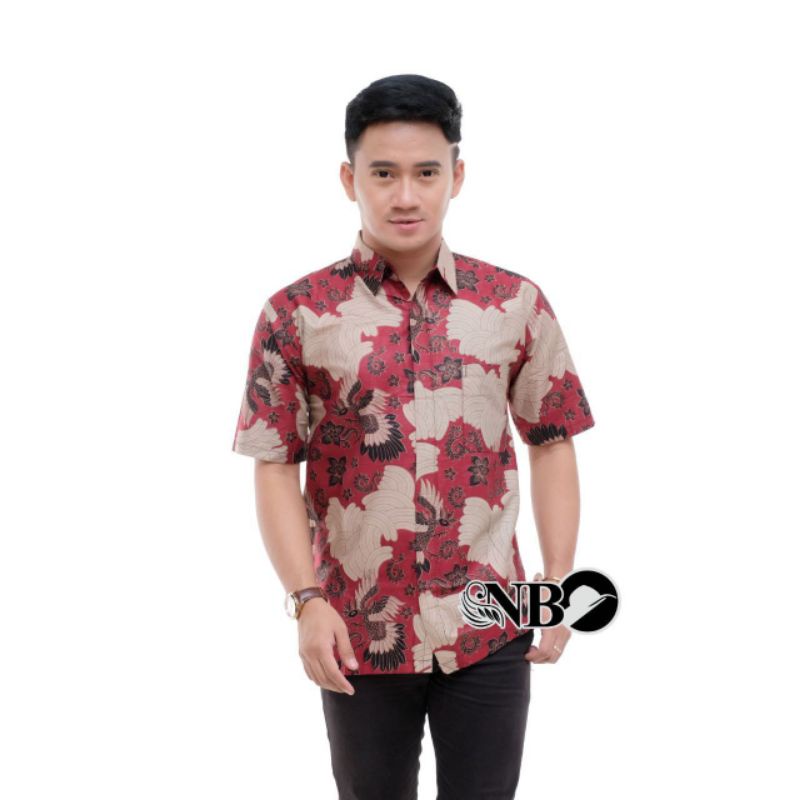 KEMEJA BATIK PRIA/BATIK PRIA/BATIK PRIA JUMBO/HEM BATIK PRIA JUMBO LENGAN PENDEK M L XL XXL 3XL 4XL 5XL