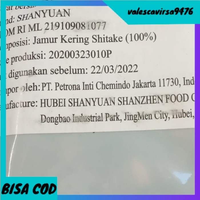 

⭐BISA COD⭐ Jamur shitake (hioko) kering 200 gr