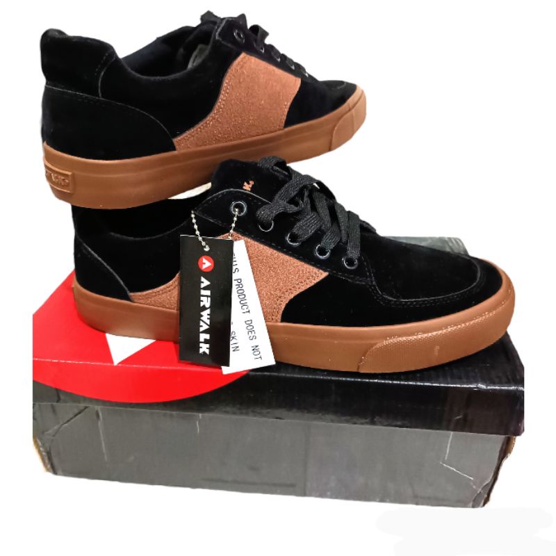 Sepatu Sneakers Pria Airwalk Neal Black Brown Size 41