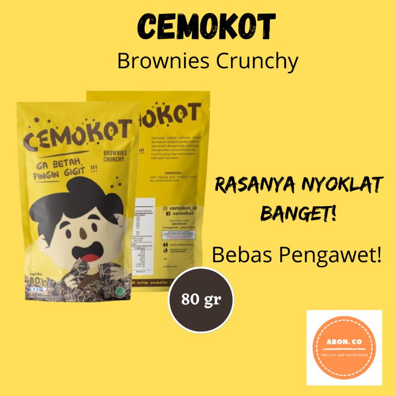 

BROWNIES KERING COKLAT CRUNCHY CEMOKOT 80gr BEBAS PENGAWET