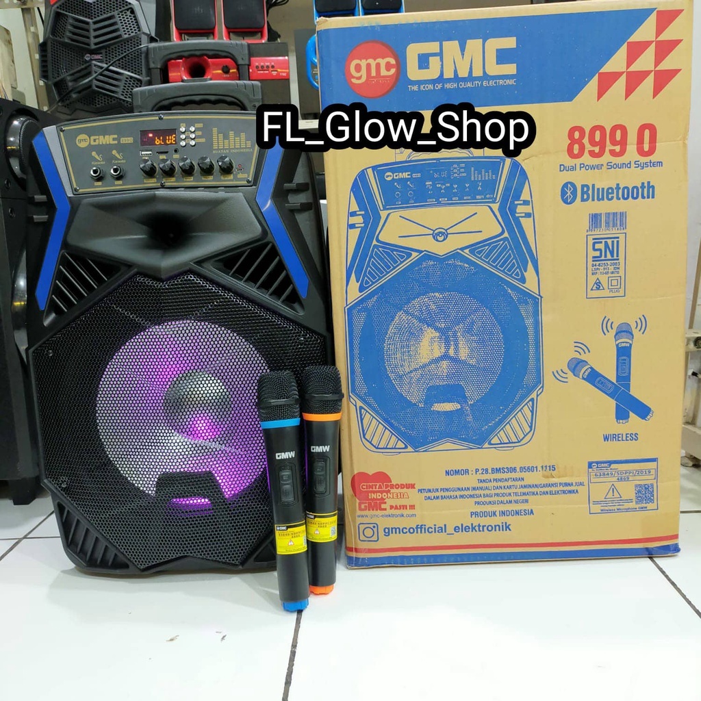 SPEAKER BLUETOOTH GMC 899O 12 INCH FREE 2MIC WIRELESS GARANSI RESMI 1TAHUN