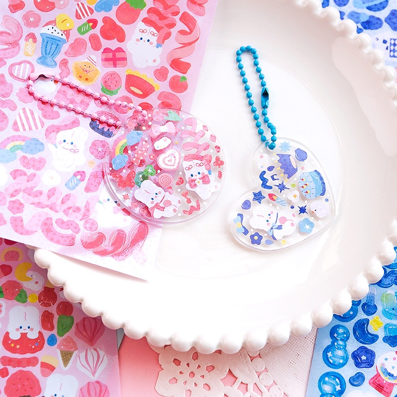 4 Lembar Stiker Pita Glitter Kawaii Untuk Dekorasi Scrapbook / Album / Kartu DIY