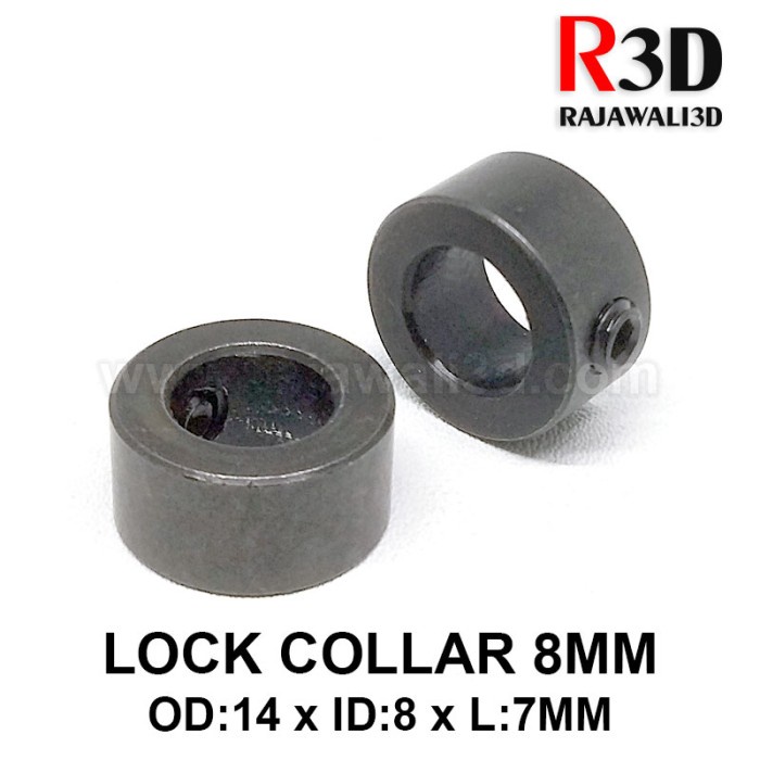 LockCollar Lock Collar 8mm Steel Black OD 14mm Length 7mm
