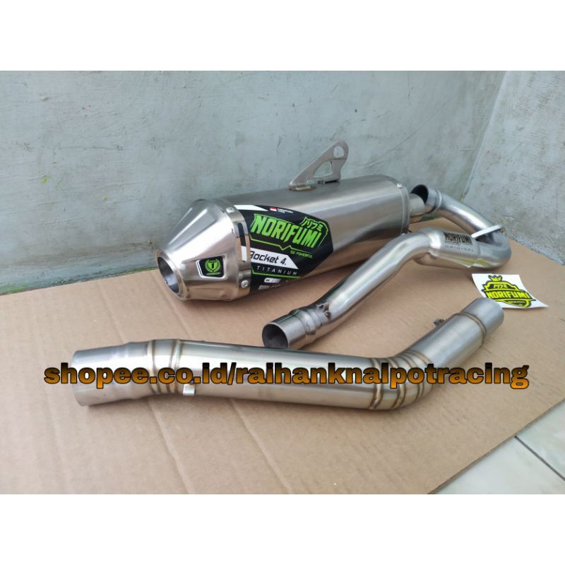 Knalpot Norifumi Rocket 4 Titanium KLX-DTRACKER-BF-CRF 150 stenlis suara bass